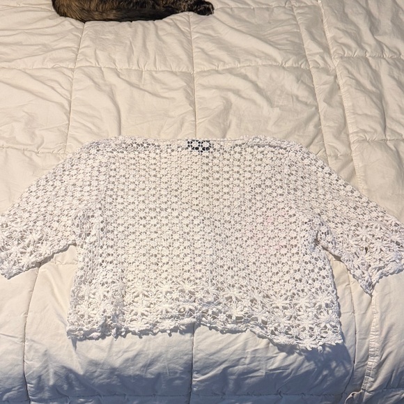 Rabbit Rabbit Rabbit White Crochet Cardigan - Picture 3 of 3